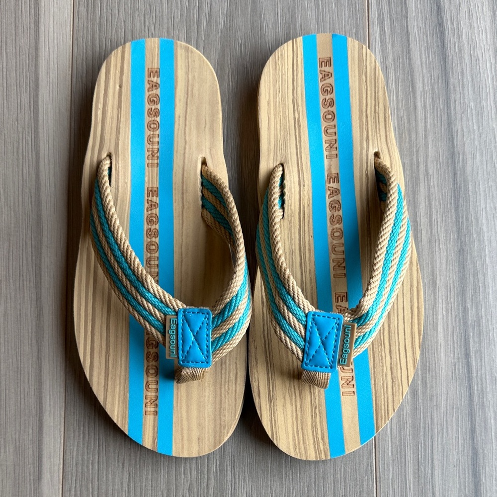 Eagsouni Women's Wood Grain Thong Sandals Size 39 (8.5)